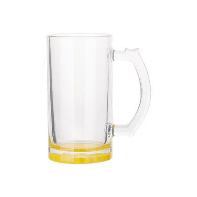 Jarra cervecera de vidrio clear con degrade amarillo