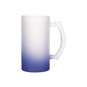 Taza Cervecera de vidrio Frosted de 16 Oz degrade Azul