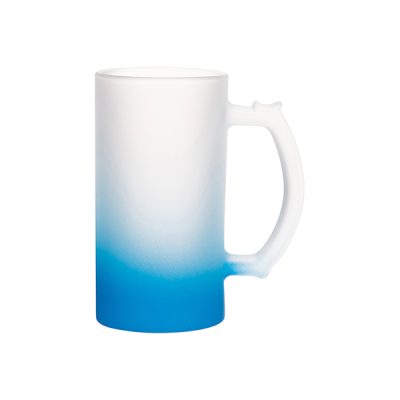 Taza Cervecera de vidrio Frosted de 16 Oz degrade Celeste