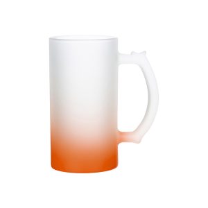 Taza Cervecera de vidrio Frosted de 16 Oz degrade Anaranjado