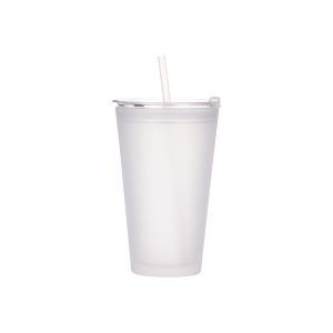 Vaso de vidrio con tapa y carrizo esmerilado