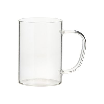 Taza de vidrio de 12 oz transparente