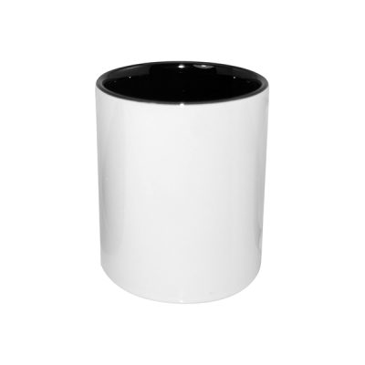 Portalapiz de ceramica de 11 Oz blanco con negro