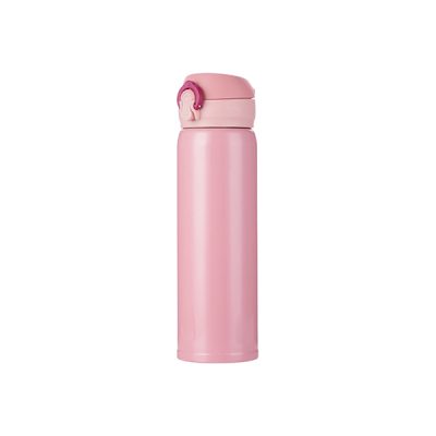 Botella de acero inoxidable con tapa pop de 17 oz rosada