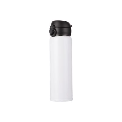 Botella de acero inoxidable con tapa pop de 17 oz blanca