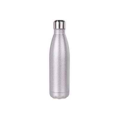 Botella Cola de acero inoxidable escarchada de 17 oz plateada