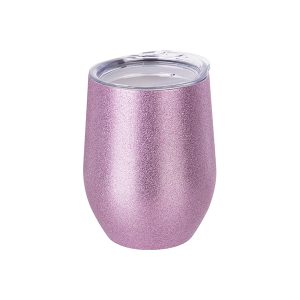 Vaso vinero de acero inoxidable de 12 Oz escarchado rosado