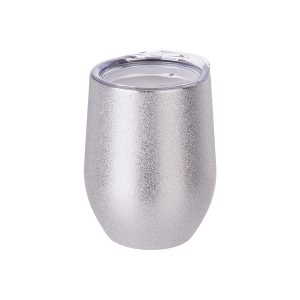 Vaso vinero de acero inoxidable de 12 Oz escarchado plateado