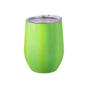 Vaso vinero de acero inoxidable de 12 Oz tornasol escarchado verde