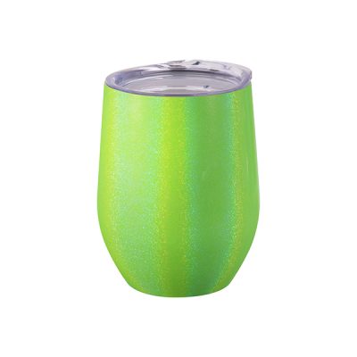 Vaso vinero de acero inoxidable de 12 Oz tornasol escarchado verde
