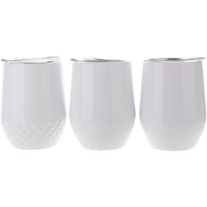 Vaso vinero de acero inoxidable de 12 Oz blanco