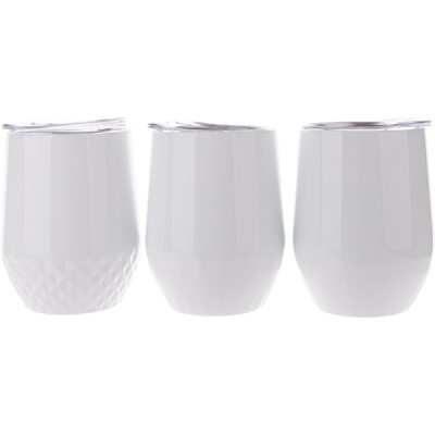 Vaso vinero de acero inoxidable de 12 Oz blanco