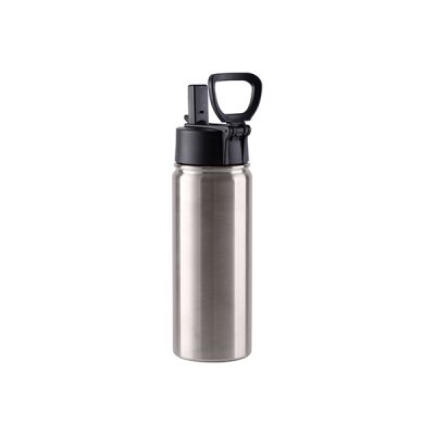 Vaso de acero inoxidable de 20oz con boquilla y agarre giratorio plateado