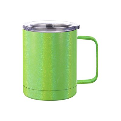 Taza de acero inoxidable de 10 Oz tornasol escarchada verde