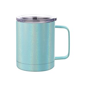 Taza de acero inoxidable de 10 Oz tornasol escarchada celeste