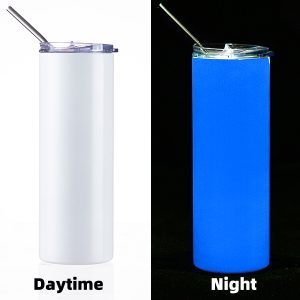 Vaso skinny de acero inoxidable de 20 Oz brilla en la oscuridad b/a