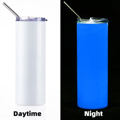 Vaso skinny de acero inoxidable de 20 Oz brilla en la oscuridad b/a