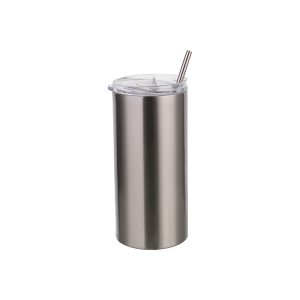 Vaso skinny de acero inoxidable de 16 Oz plateado