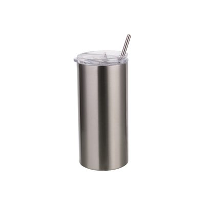 Vaso skinny de acero inoxidable de 16 Oz plateado
