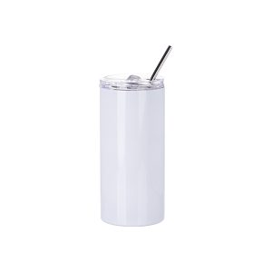 Vaso skinny de acero inoxidable de 16 Oz blanco