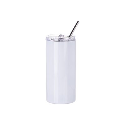 Vaso skinny de acero inoxidable de 16 Oz blanco