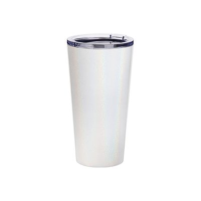 Vaso de acero inoxidable de 16 Oz tornasol escarchado blanco