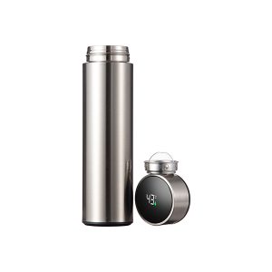 Vaso skinny de acero inoxidable de 16 Oz indicador tempratura plateado
