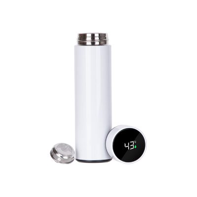 Vaso skinny de acero inoxidable de 16 Oz indicador temperatura blanco