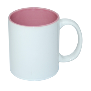 Taza blanca con interior rosado 11oz
