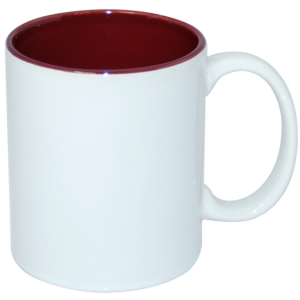 Taza blanca con interior vino 11oz