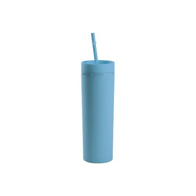 Vaso plástico skinny celeste 16oz