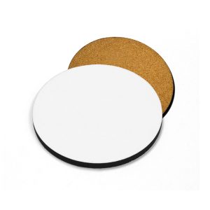 Portavasos redondo para sublimar con base de corcho (9.5cm)