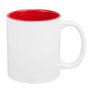 Taza blanca con interior rojo 11oz
