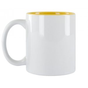 Taza blanca con interior amarillo 11oz