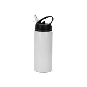 Termo de aluminio sublimable tapa de carrizo negra de 20oz