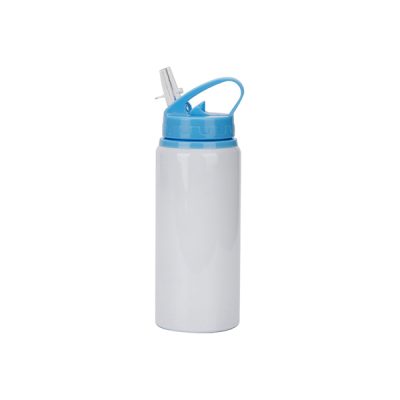 Termo de aluminio sublimable tapa de carrizo celeste de 20oz