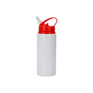 Termo de aluminio sublimable tapa de carrizo roja de 20oz