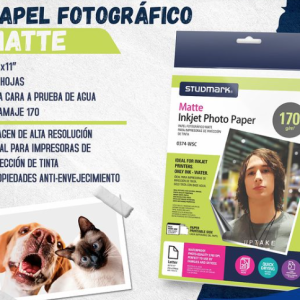 Papel Fotográfico Studmark  Mate170g  (20 hojas)