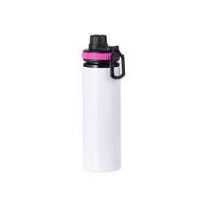 Botella deportiva de aluminio sublimable con aros de colores, 28oz