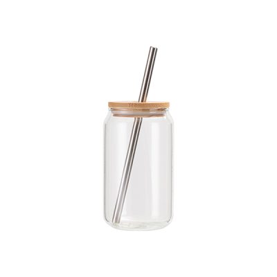 Vaso de vidrio transparente sublimable, 13oz
