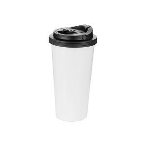 Vaso de acero inoxidable sublimable con tapa y agarradero, 16oz