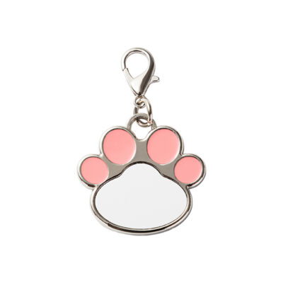 Placa para mascotas sublimable - Huellita rosado