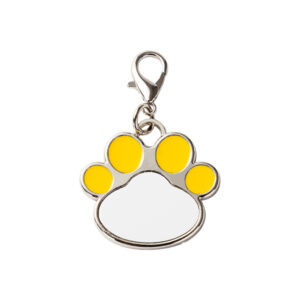 Placa para mascotas sublimable - Huellita amarillo