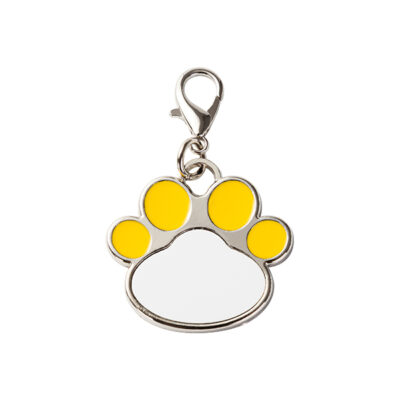 Placa para mascotas sublimable - Huellita amarillo