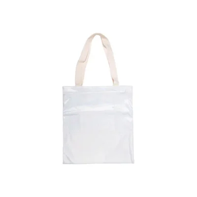 Bolsa tote glitter sublimable - 34x37cm, Blanco