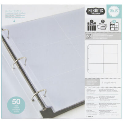 Ring Photo Sleeves con Divisiones 4x6" - 50pz